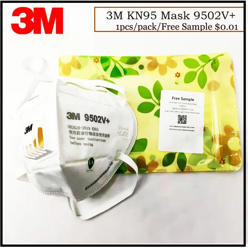 

Free Samples 1PC 3M 9502V+ Masks PM2.5 KN95 Particulate Respirator Dust Mask with Cool Flow Valve