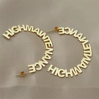 custom name earrings personalized jewelry stainless steel earrings for women 2022 trend new fashion boho hoops letter nameplate