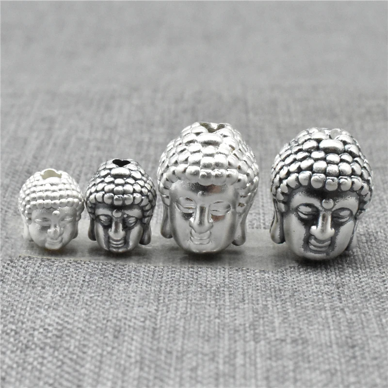 2 шт. серебряные бусины Будды для буддистского ожерелья браслета