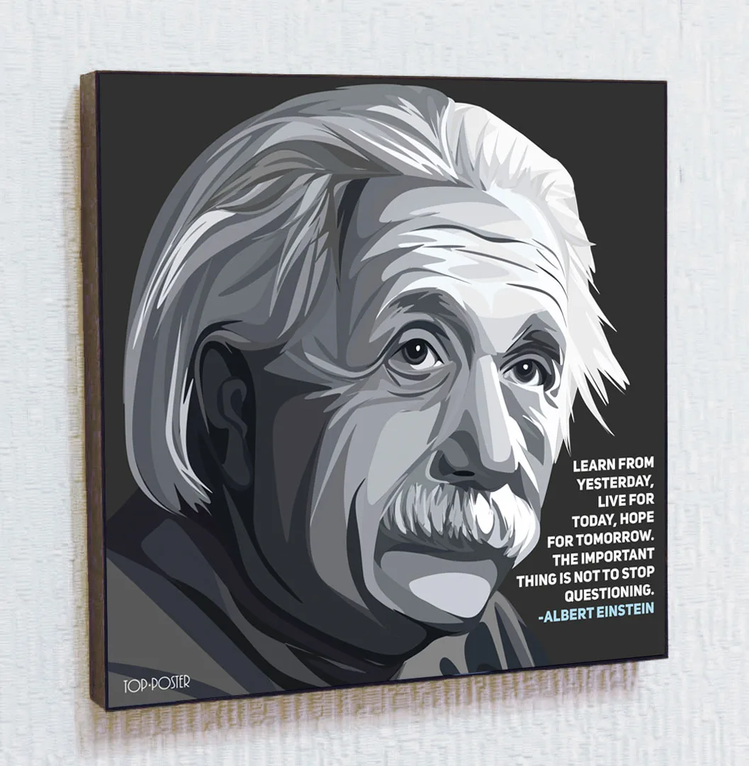 Альберт Эйнштейн Картина в стиле Поп Арт с креплением на стену портрет  постер плакат холст интерьер рамка стиль дизайн учёный | AliExpress