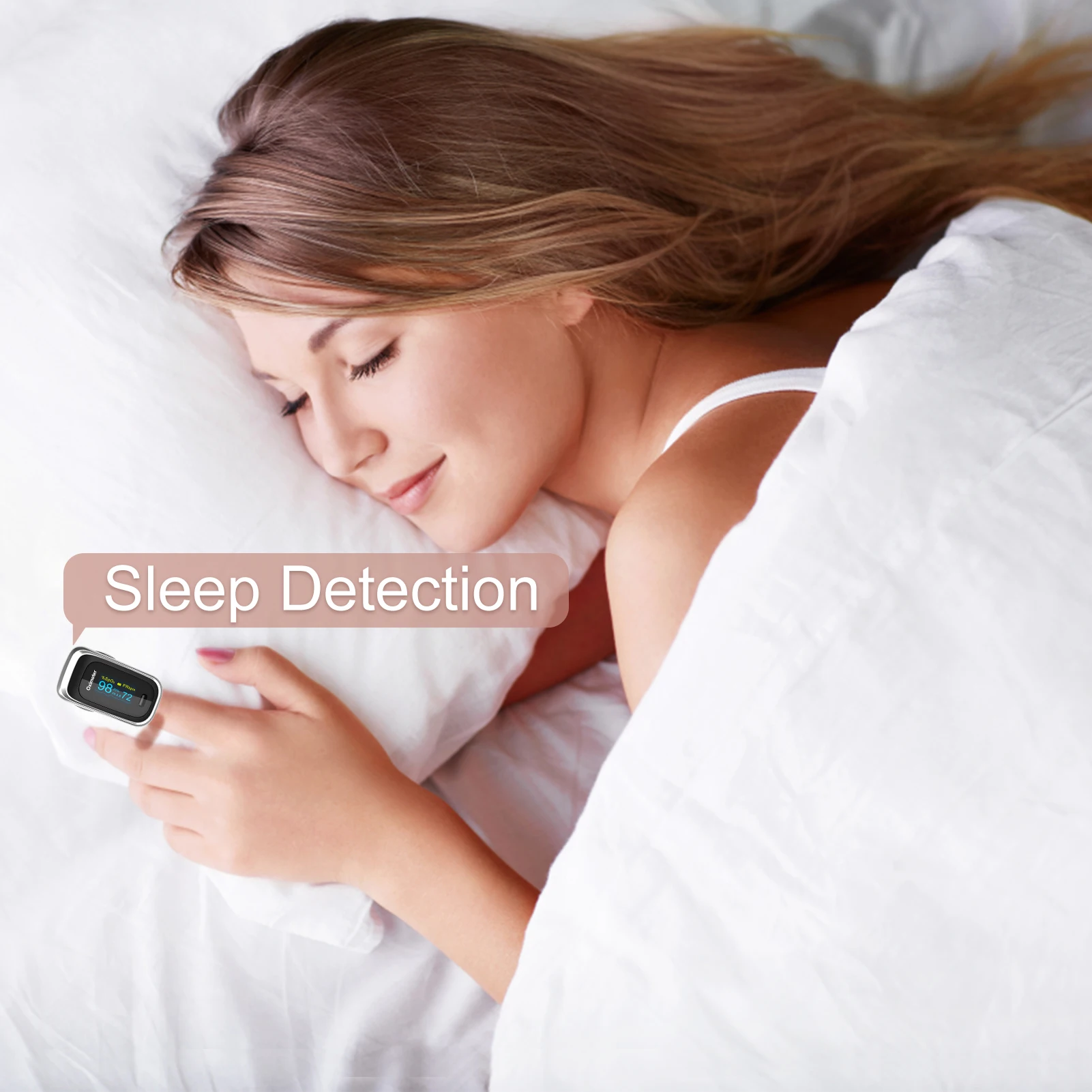 

Finger Pulse Oximeter SPO2 PR 8 hours Sleep Health Monitor Portable OLED PR Digital Oximeters Blood Oxygen Measurement Oximeter