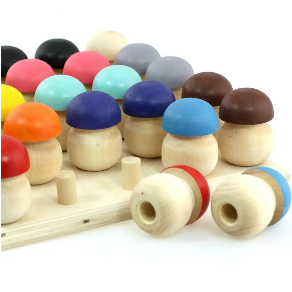Ulanik Board Game Mushroom Glade Learn to Count Colored Mushrooms by Montessori Method Wooden Toys | Игрушки и хобби