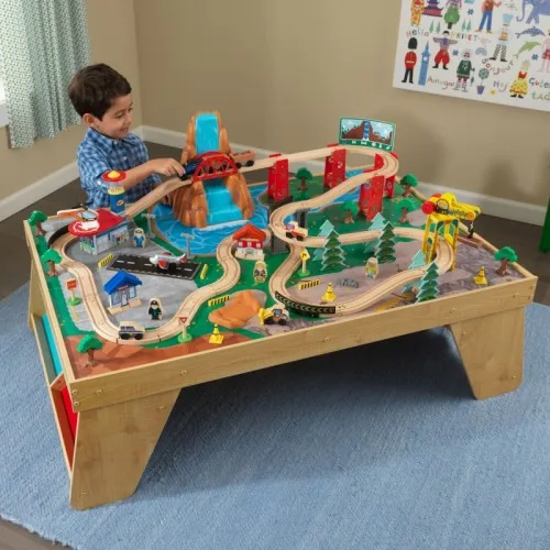 Игровой набор "ЖД станция" (Waterfall Station Train Set & Table In Natural) | Игрушки и хобби