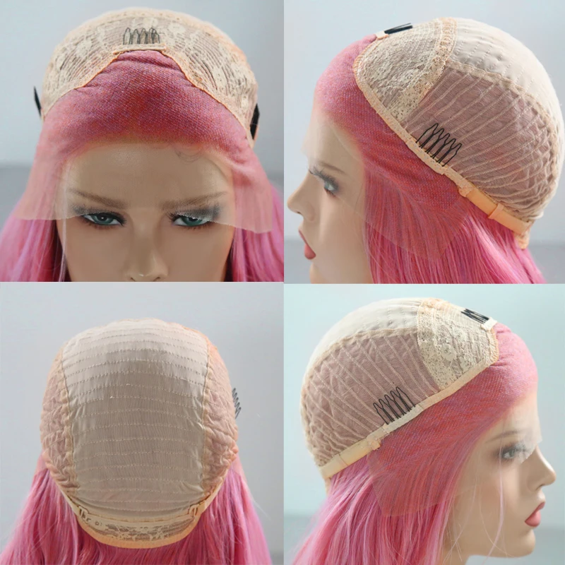 Парик из длинных шелковых прямых синтетических волос средняя часть высокая