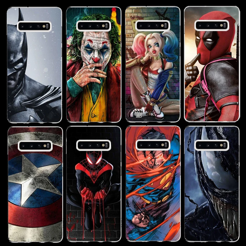 Гелевый Чехол подставка для samsung S N End из ТПУ Marvel Джокер Бэтмен Харли Квинн дэдпол