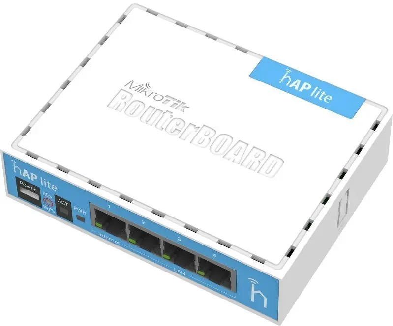 Маршрутизатор MikroTik hAP lite 802.11n 300Mbps 2.4ГГц 4xLAN RB941-2nD | Компьютеры и офис