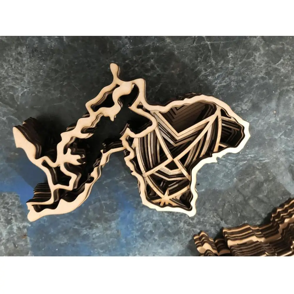 Файлы шаблонов для лазерной резки Многослойная карта Мандала Карта мира