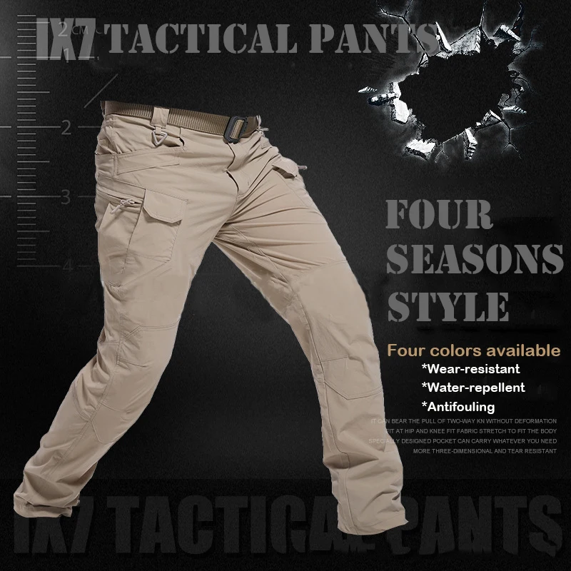 

Men Military Tactical Pants Multi-pocket SWAT Combat Army Trousers Male IX9 Waterproof Wear Resistant Cargo Joggers Big Size 5XL
