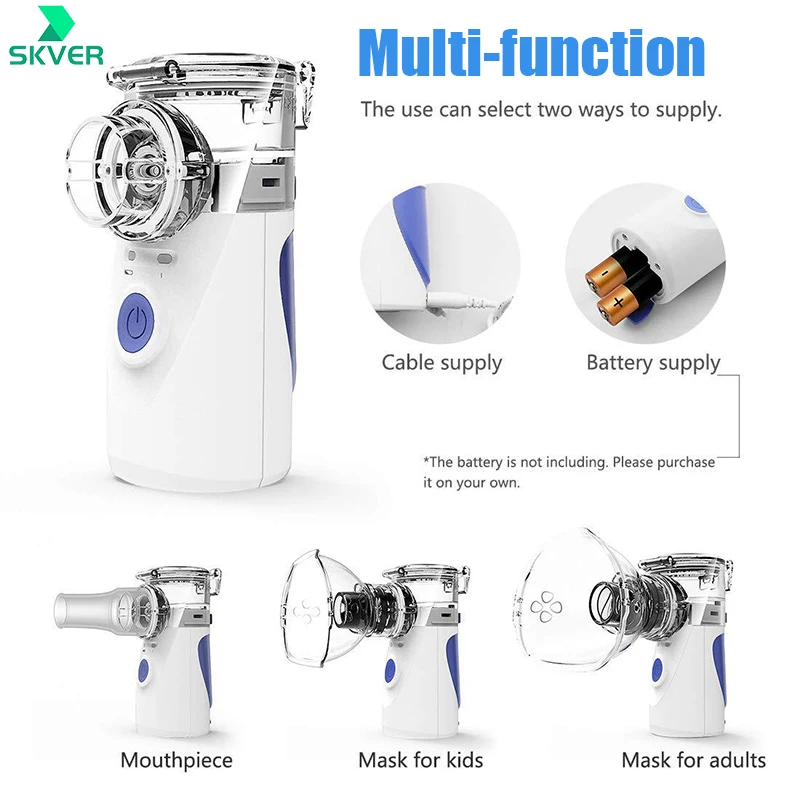 Portable Nebulizer Machine Medical Atomizer Nebuliser Inhalator Adult Children Silent Inhaler Humidificador Nebulizador Portatil | Красота и