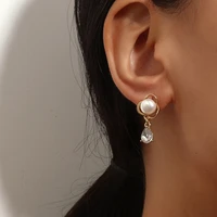 new pearl drop zircon stud earrings for women simple style white black pearl elegant trendy womens earring female jewelry gift
