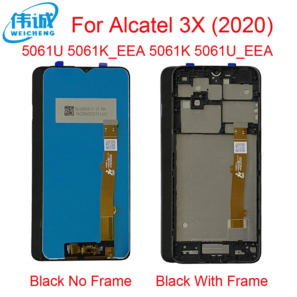 ЖК-дисплей для ALCATEL 3X 2019 5048A OT5048Y 5048U 5048I сенсорный экран дигитайзер рамка в сборе