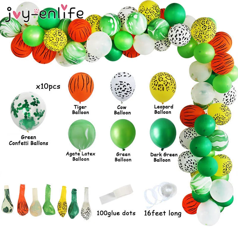 

72pcs Jungle Party Balloons Decoration Kit Safari Party Baby Shower Animal Balloons Arch Kids Birthday Balloon Zoo Themed Party