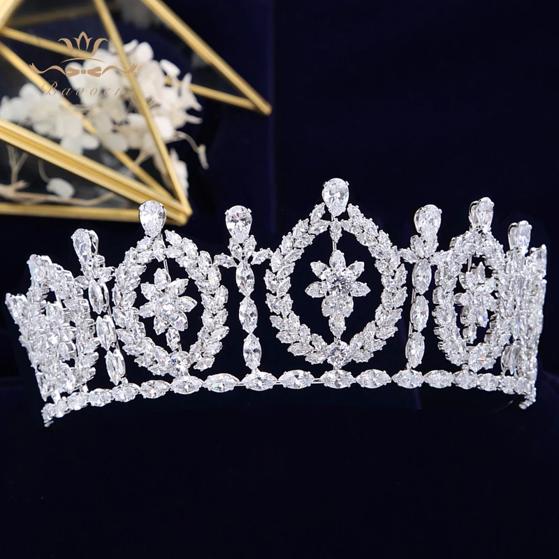 

Elegant Royal Cubic Zircon Wedding Tiaras Crowns Headpieces Brides Hairbands Wedding Hair Jewelry Gifts