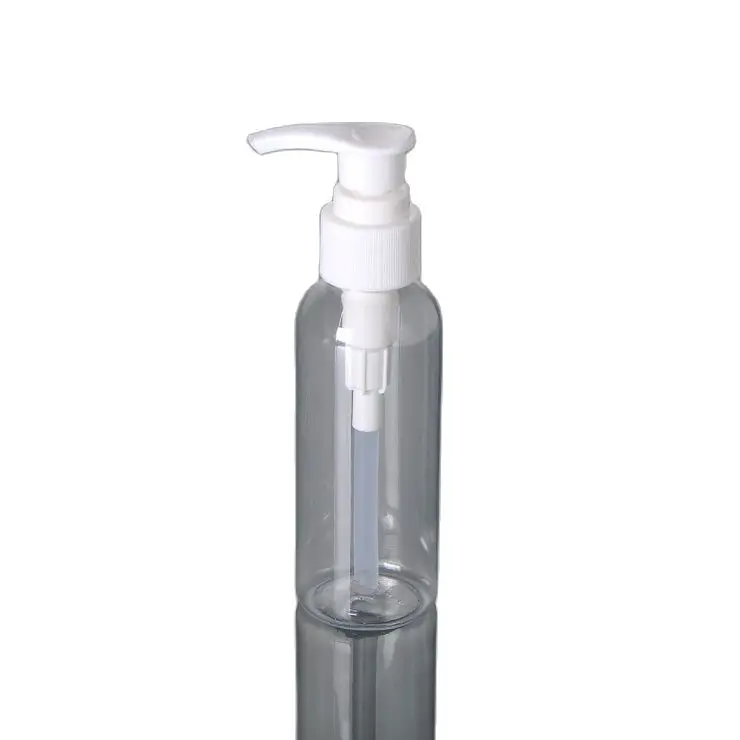 Прозрачная белая пластиковая бутылка для ПЭТ с насосом 100 мл