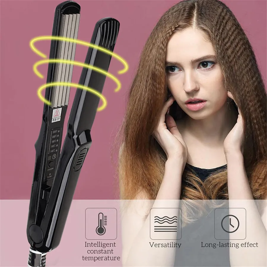 Выпрямитель для волос Плойка керамический гофрированный утюжок гофре Плоские