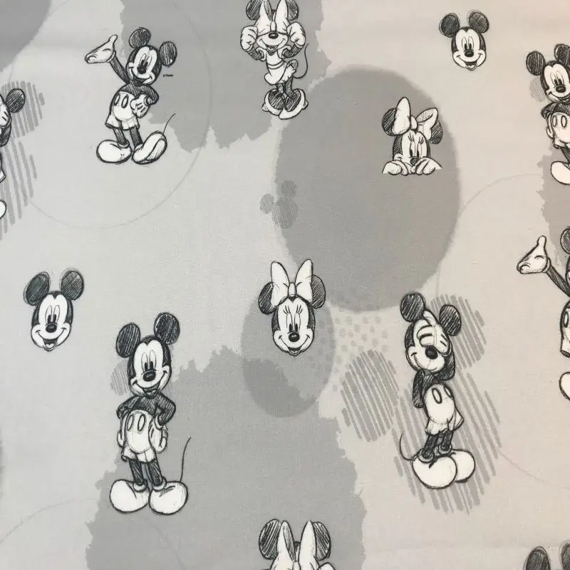 Хлопчатобумажная ткань с эффектом карандаша Микки Мауса по метрам детская