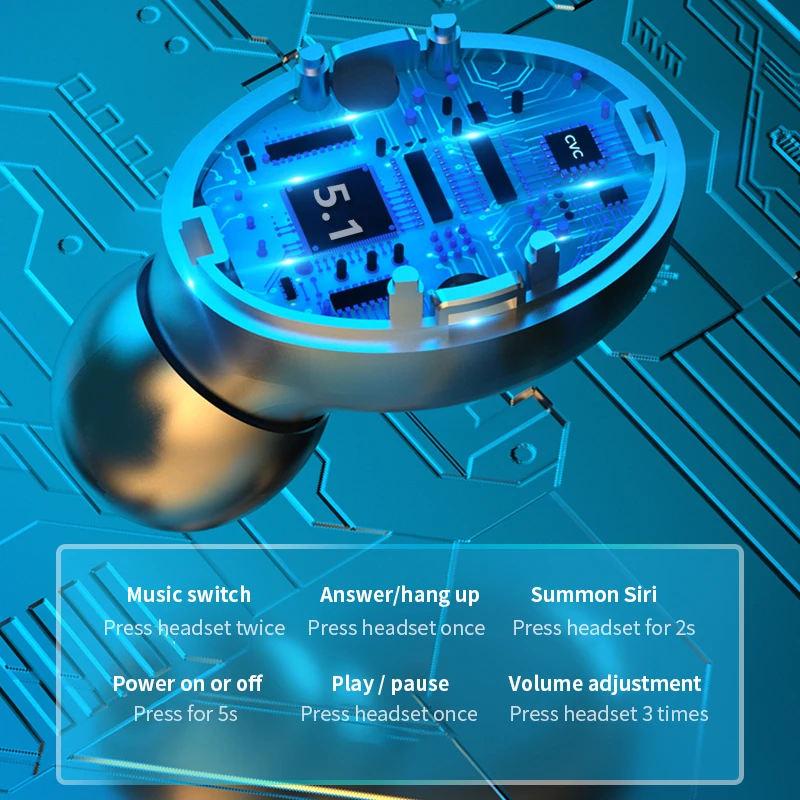 TWS Bluetooth 5 0 Наушники Беспроводные водонепроницаемые спортивные наушники Hifi