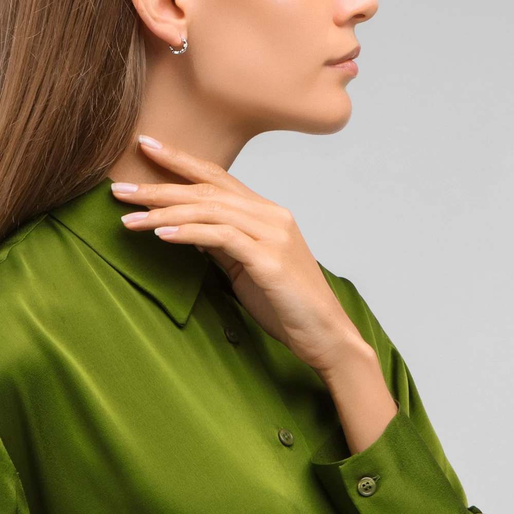 Серебряные серьги с фианитами SUNLIGHT проба 925|Серьги-клипсы| |