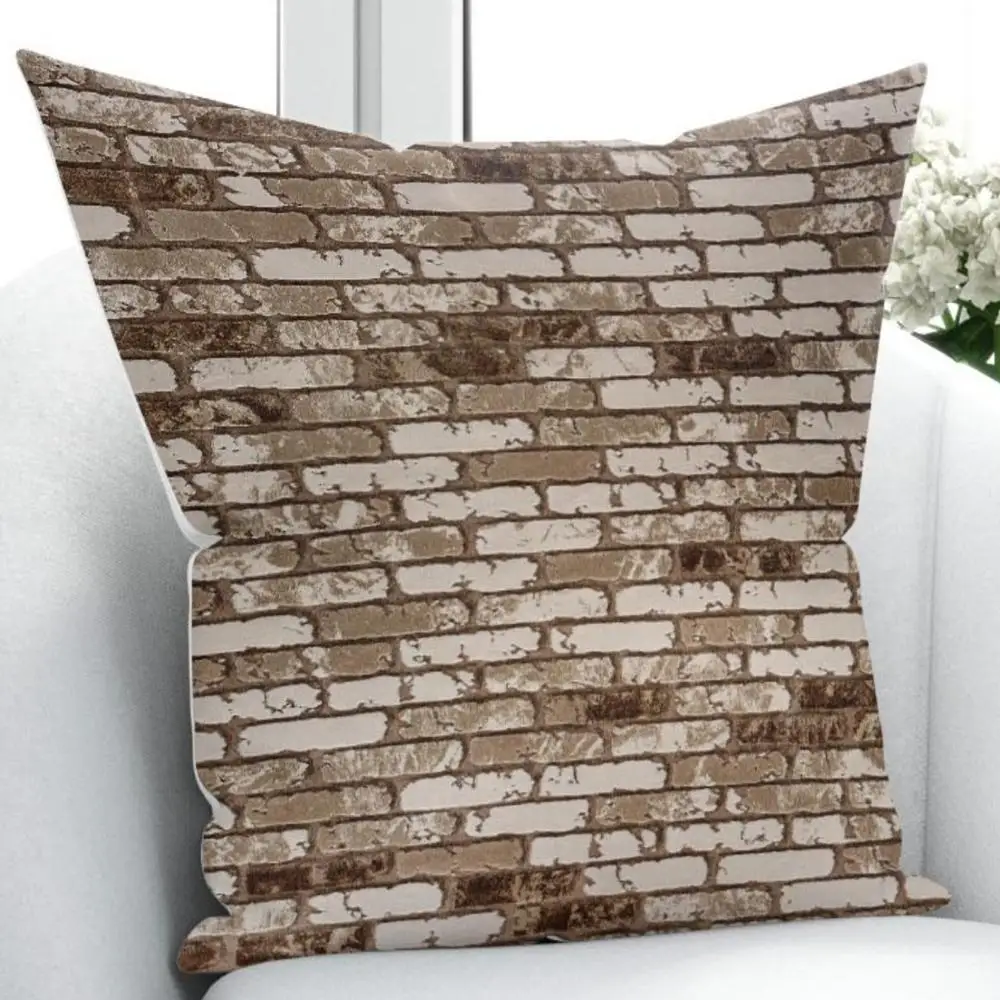 

Else Brown White Brick Wall Turkish Ottoman Vintage 3D Print Throw Pillow Case Cushion Cover Square Hidden Zipper 45x45cm