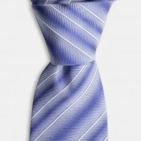

Navy blue striped gray silk tie 67825573
