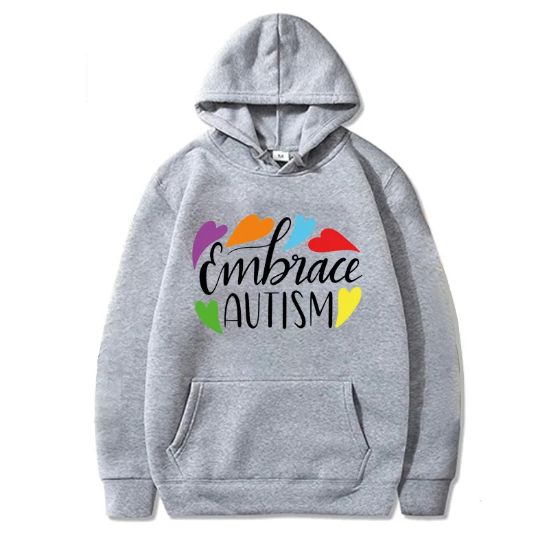 2021 Autism Mom Print Hoodie Long Sleeve Hooded Pullover Sweatshirt for Women