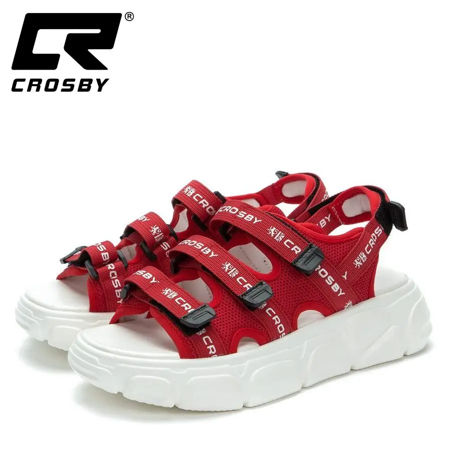 Босоножки женские красные 407044/01 05 сетка CROSBY|Обувь без каблука| |