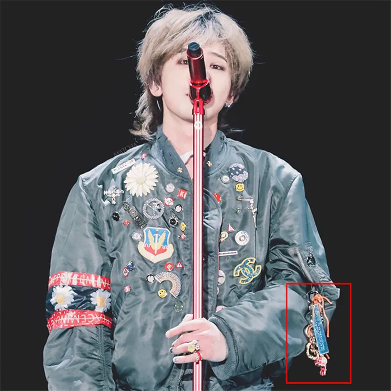 K-Pop G-DRAGON V.I.P INS лазерный прозрачный цветной GD Peaceminusone BigBang брелок одежда с кольцами аксессуары