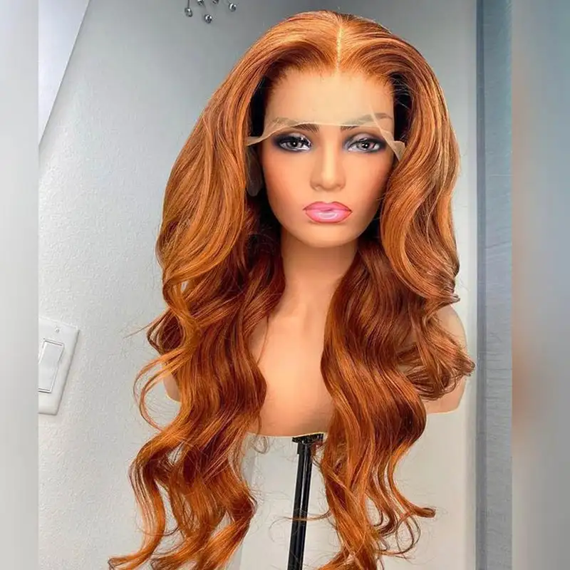 

Soft Orange Body Wave Synthetic Wigs for Black Women High Temperature Fiber Hair Synthetic Wigs Natural Hairline Daily Wig