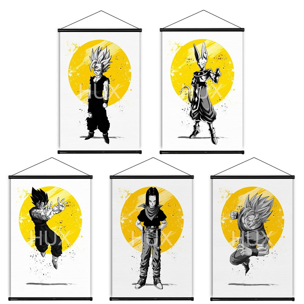 

Japanese Anime Dragon Ball Z Collection of Characters Creative Posters Decoration Chambre Scroll Canvas Painting Pictures Prints