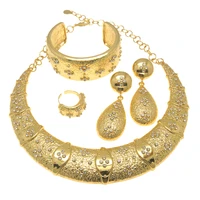 womens earrings new luxury gold bold necklace simple design wedding banquet jewelry set h00153