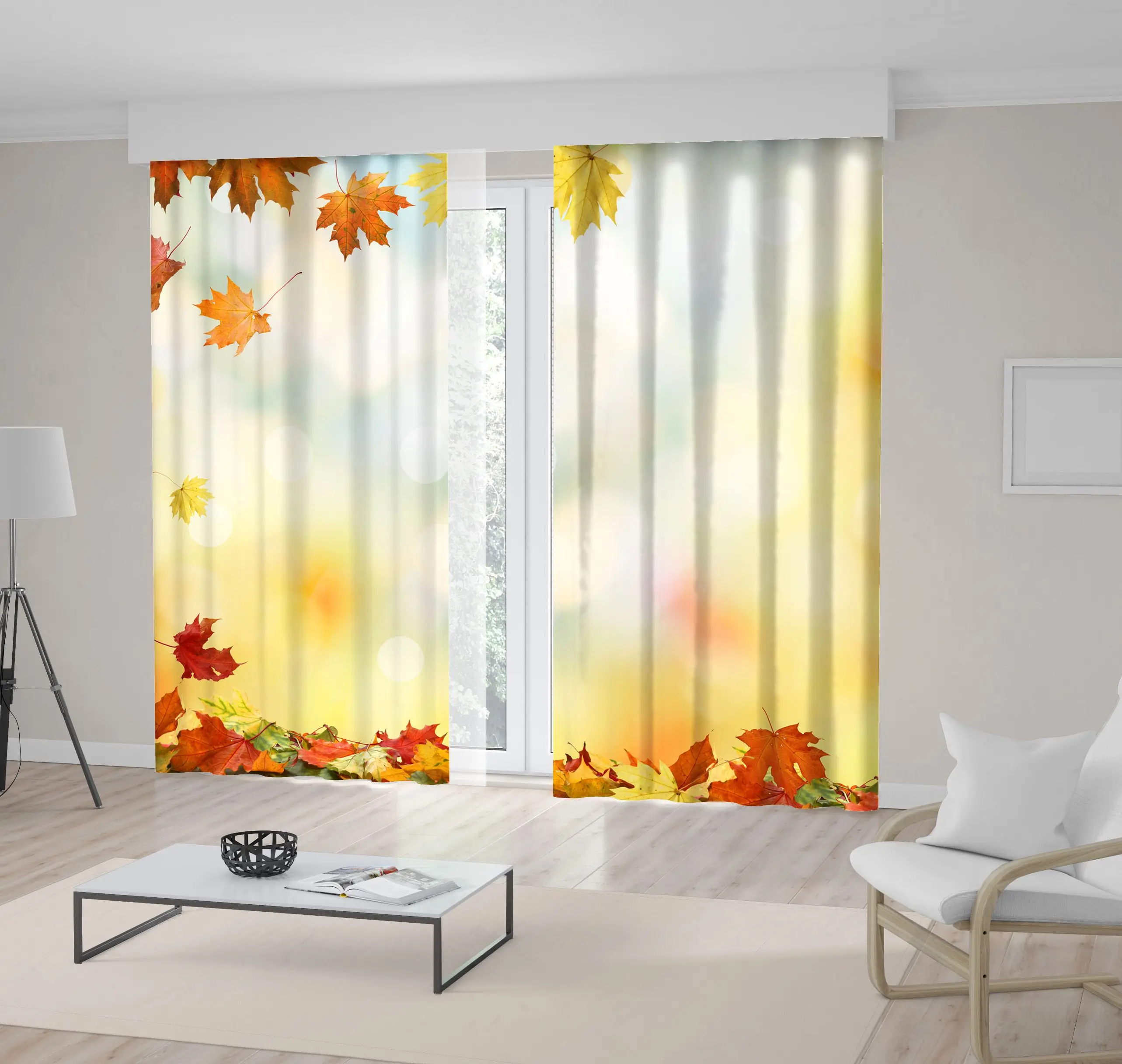 Занавес осень кленовые листья естественный фон красочные листва на парковке