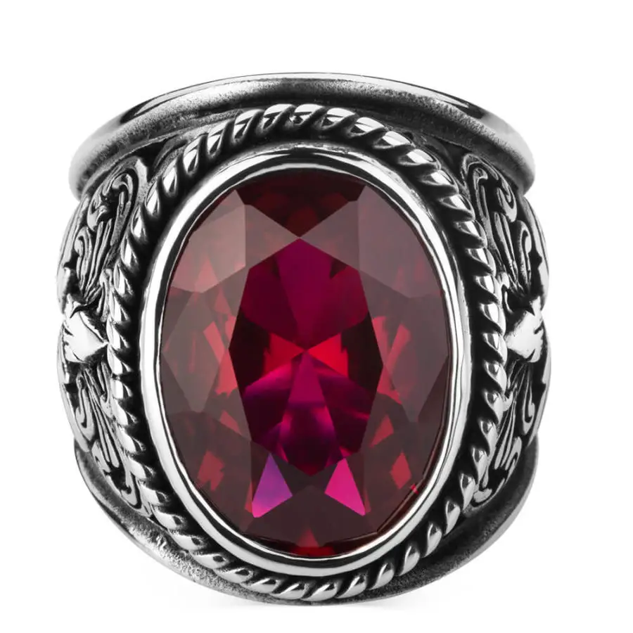 Bague adrenstone à facettes pour hommes, bijoux de style toman, haute qualité, design unique 2