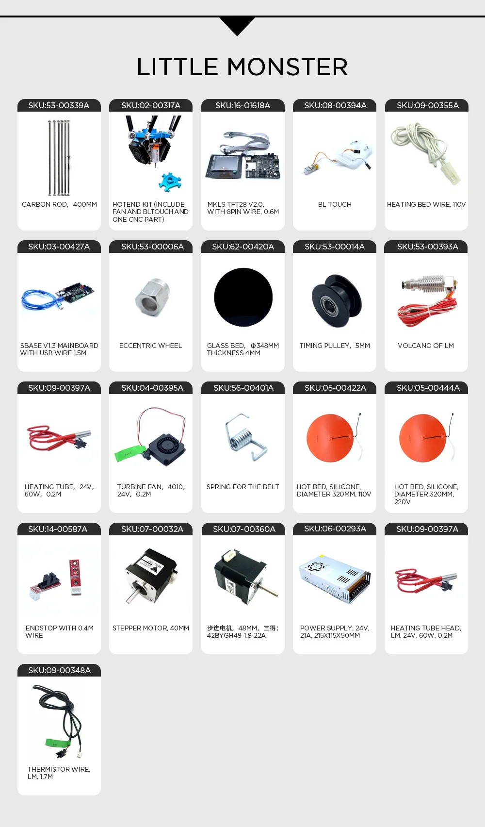 Бесплатные/гарантийные запасные части для 3D принтеров TEVO