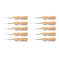 10 pcs handle holder wooden felting needle for needle felting kit diy tool to creative craft wooden metal felting needles tool