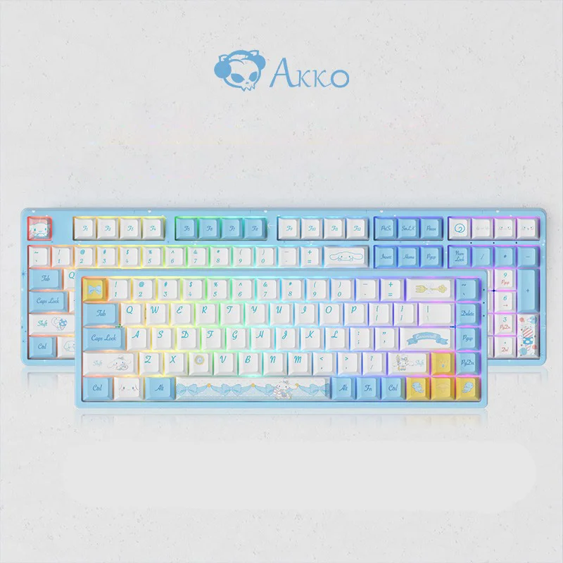 

Akko 68/108 расположение Bluetooth 5,0 беспроводная 2,4g трехрежимная Горячая замена механическая клавиатура Корица собака Oem профиль Pbt колпачки