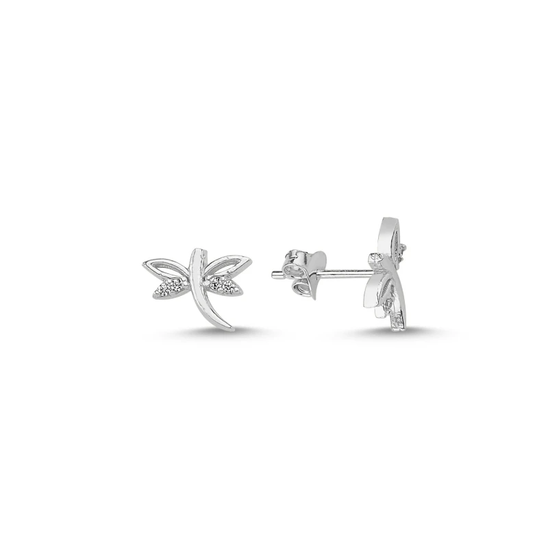 

Серебряные 925 пробы циркониевые серьги стрекозы