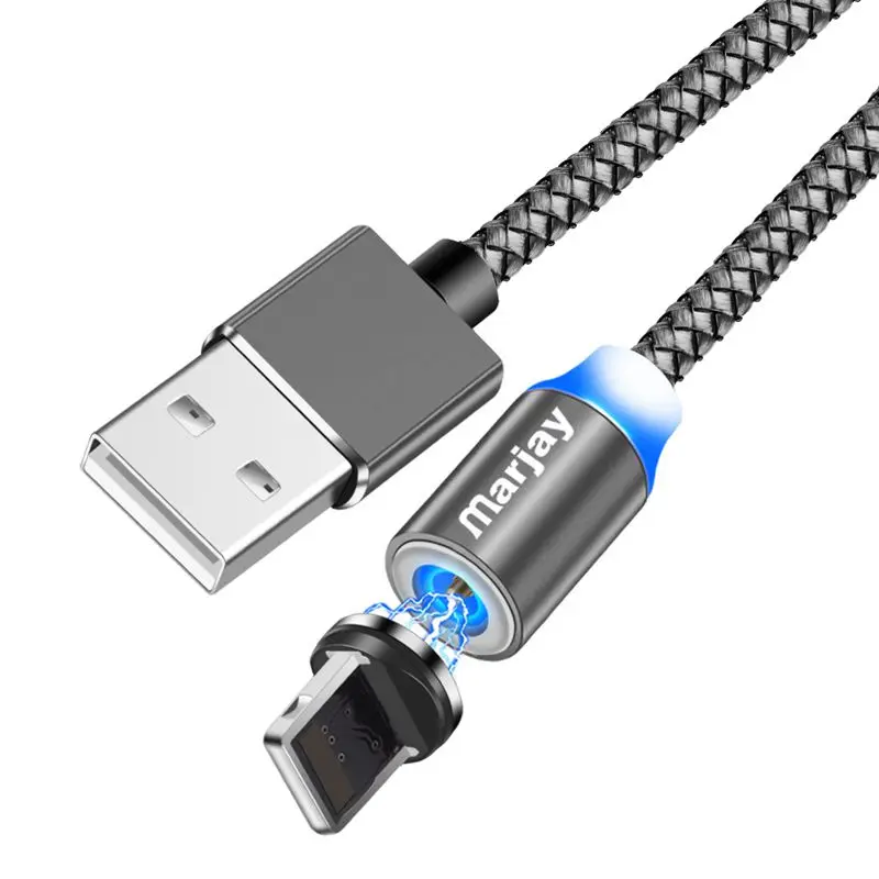 Gray IOS Cable Marjay 360 круглый светодиодный кабель Usb для быстрой зарядки Iphone X, XR, XS, MAX 5, 5S, SE, 6 S, 6 S, 7, 8 Plus, iPad, телефон, длинный шнур, зарядка - Цвет: Gray IOS Cable