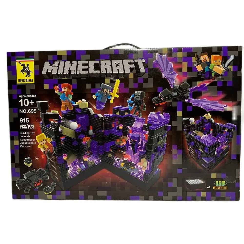  Конструктор MINECRAFT Renzaima Крепость №696, 695, 682, 680, 679, со светодиодной подсветкой 