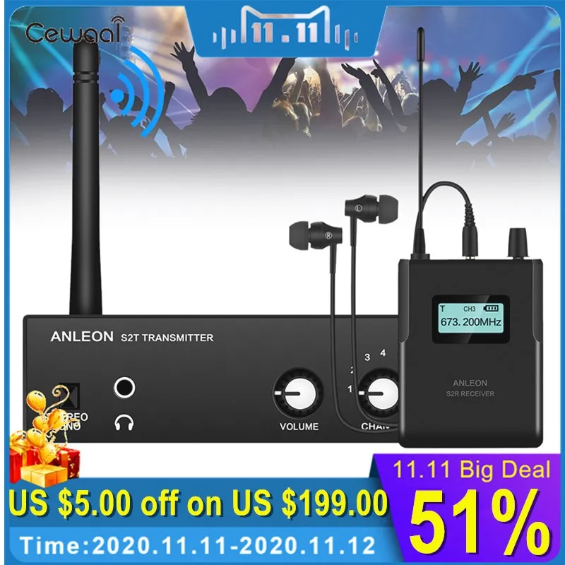 

Оригинальный Для ANLEON S2 UHF стерео беспроводной в ухо монитор системы IEM 863-865Mhz ухо мониторинга Профессиональный цифровой звуковой этап
