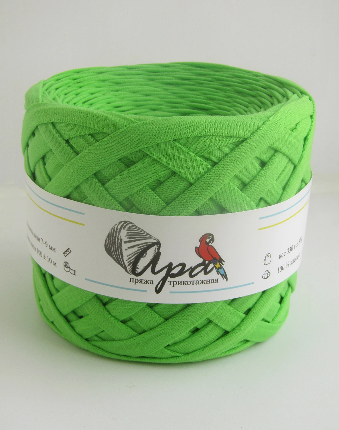 Трикотажная пряжа Ара цвет Салат ribbon knitting yarn | Дом и сад