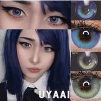 uyaai 1 pair blue lenses anime accessories color contact lenses colored lenses eye contact lenses yearly comic tears eye fashion