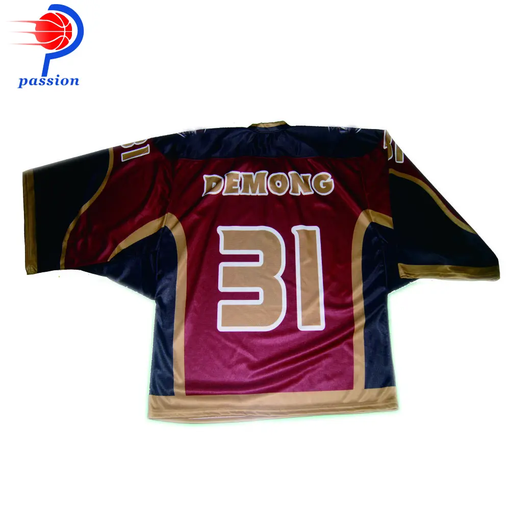 MOQ 5 pcs $40 each Factory Wholesale Price Maroon Hockey Goalie Jersey Shirts For Games | Спорт и развлечения
