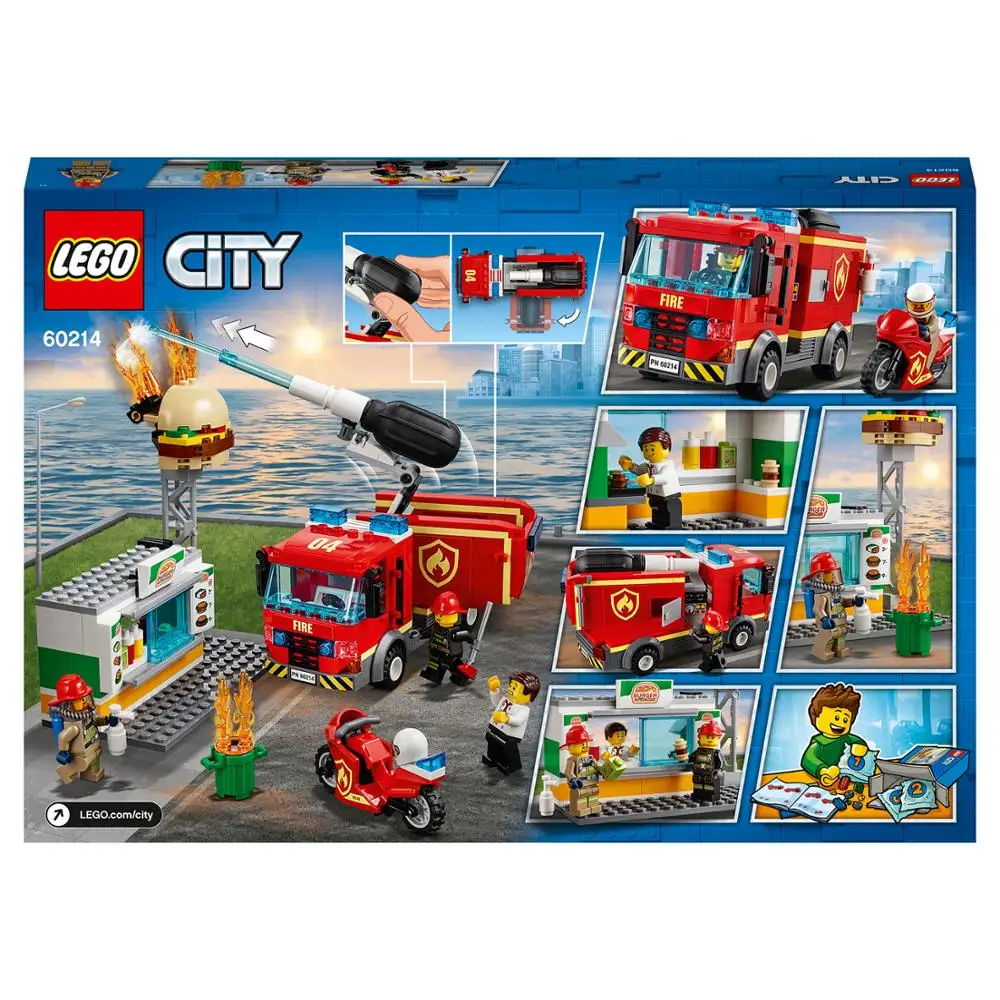 Конструктор LEGO City Fire 60214 Пожар в бургер-кафе | Игрушки и хобби
