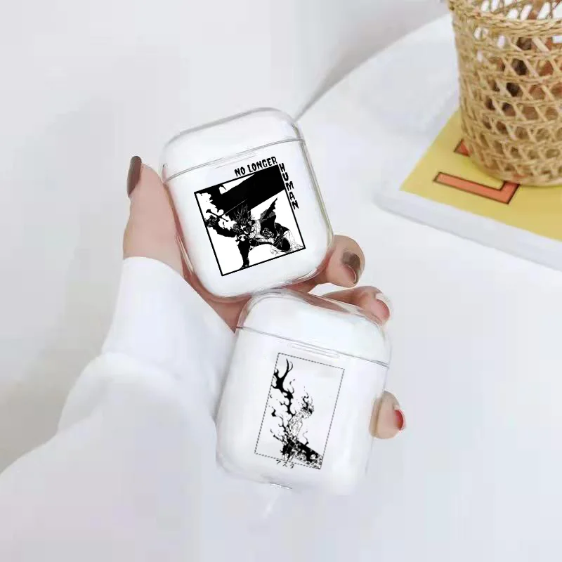 Прозрачные мягкие силиконовые чехлы из ТПУ для Airpods с рисунком черного клевера