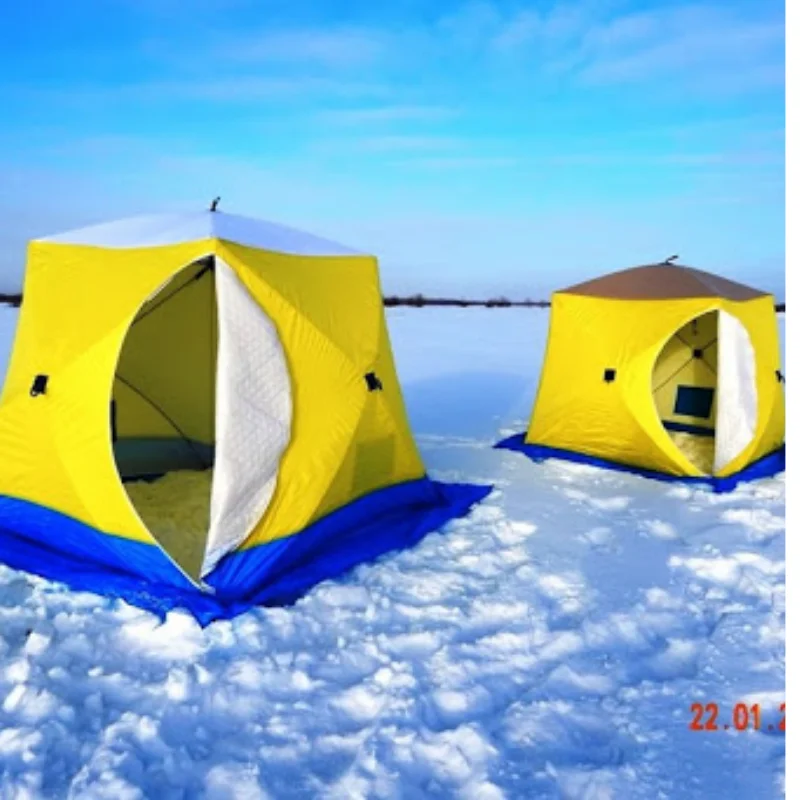 Палатка Куб 3 4 человек зимняя рыболовная палатка. трехслойная. Туристическая