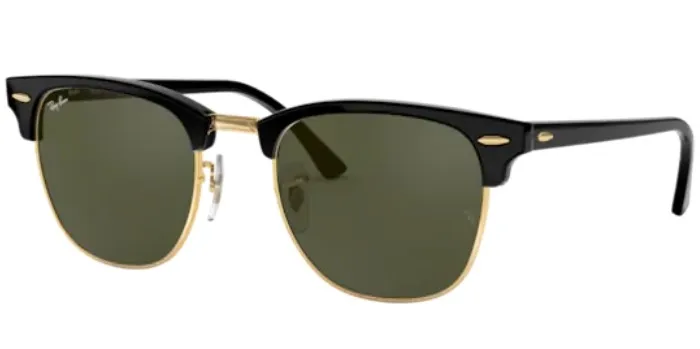 

Rayban Clubmaster 3016 W0365 51 Vintage Sunglasses Black Frame G-15 Green Lenses Unisex Sunglasses 2021