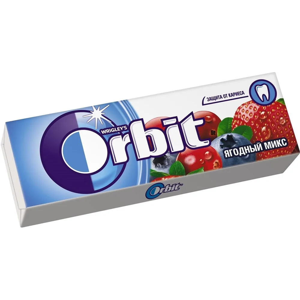 Orbit жевательная резинка Ягодный микс 30 шт13.6 гр|Жевательная резинка| |
