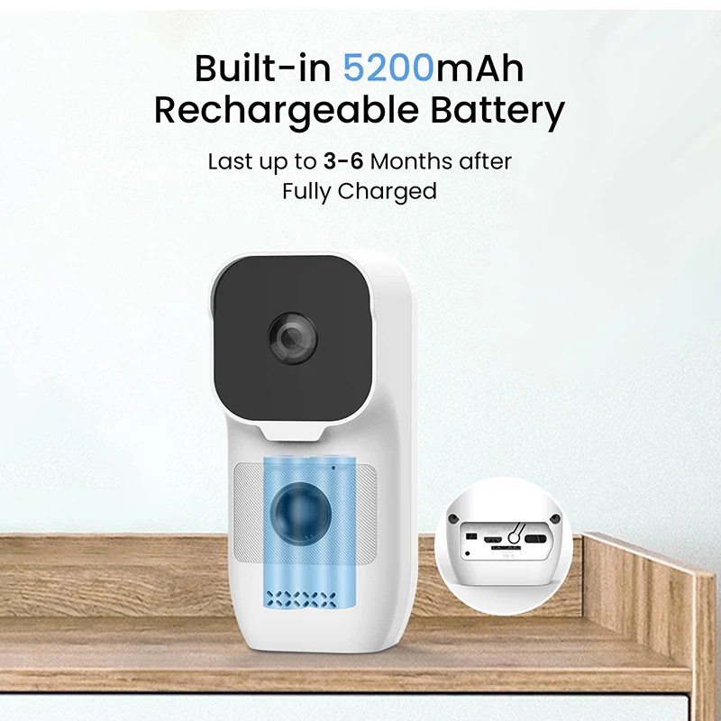 Wireless Rechargeable Battery Powered 1080P WiFi IP Night Vision PIR Motion Detection Sensor Indoor Smart Cam Home Surveillance |