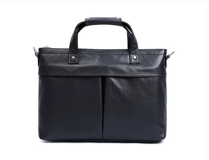 

2021 New Natural Cowskin 100% Genuine Leather Men's Briefcase Fashion Large Capacity Business bag Black Male Shoulder Laptop Bag