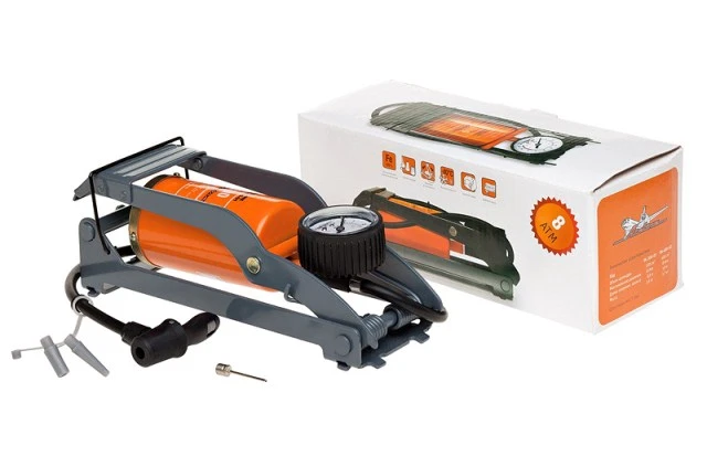 Насос ножной /с манометром/ одинарный 300 | Автомобили и мотоциклы